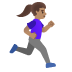 woman running facing right, medium skin tone